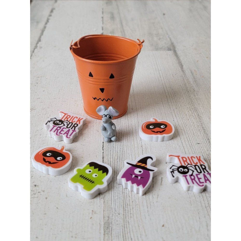 Halloween Frankenstein eraser pumpkin mouse‎ set toy figure